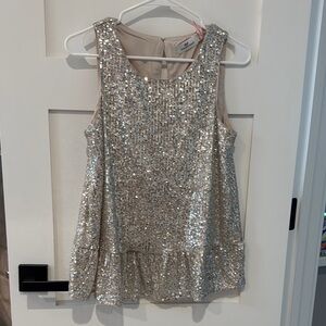 Vineyard Vines Silver Sequin Tank Top